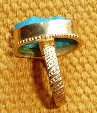 Bague geode bleue